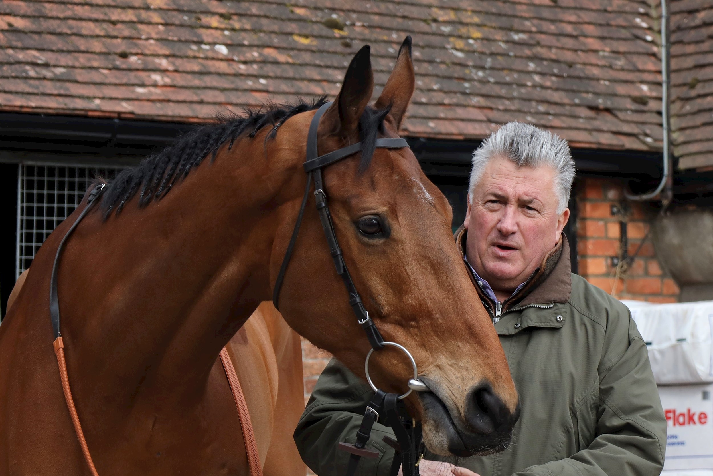 Paul Nicholls and Gold Cup contender BRAVEMANSGAME.